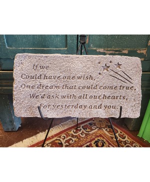 Engraved Stone and Easel 