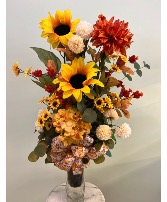 Eternal Autumn Tribute - Silk Headstone Arr By Enchanted Florist of Cape Coral 
