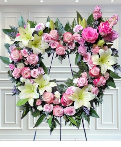 Eternal Grace Heart Standing Spray Sympathy Arrangement