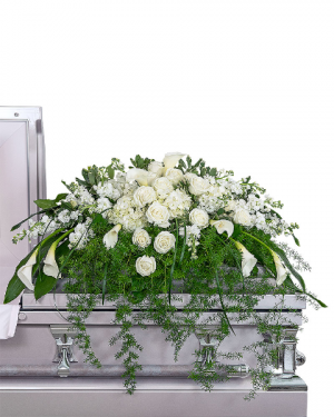 White Divinity Casket Spray Indiana Florist Flower Gallery