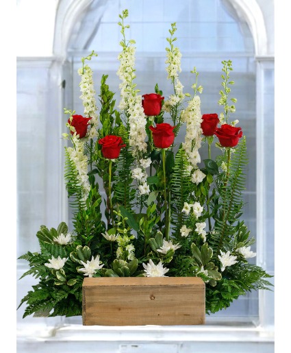 Eternal: Red and White Urn or Picture Backing Display