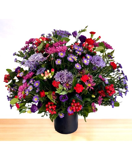 Eternal: Red, Purple and Blue Vase Arrangement