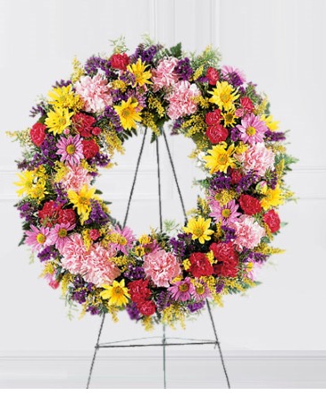Eternity Wreath T189-8 Easel Spray in Fort Worth, TX | DARLA'S FLORIST