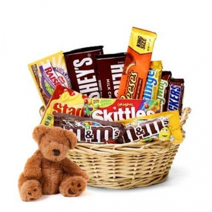 Etta the  Bear And Chocolate Gift Basket Gift Basket
