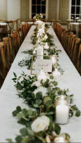 Eucalyptus & White Table Decor Reception Flowers