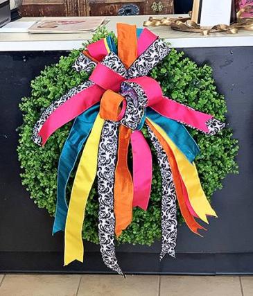 Eucalyptus Wreath all green wreath - handmade in Clinton, NC | ATRIUM FLORIST