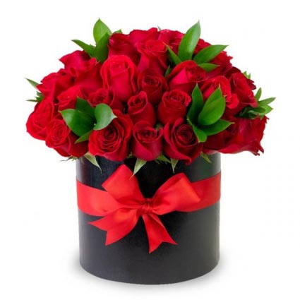 Luxury Rosas Rojas Elegante Caja de Rosas