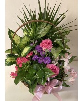 European planter basket in pinks Planter