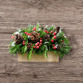 Evergreen Holiday Woodbox Flowers