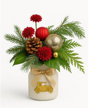 Evergreen Joy in a Vase Vase arrangement