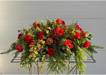 Evergreen Wonder Casket Spray in La Grande, OR | FITZGERALD FLOWERS