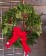 evergreen wreath with bow & pine cones  christmas wreath 24"