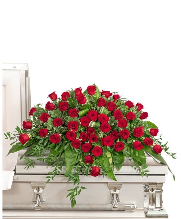 Everlasting Love Casket Spray Sympathy in Nevada, IA | FB FUNERAL FLOWERS