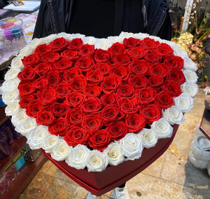 Everlasting Real Roses Heart Box WOW arrangement in Dearborn, MI | LAMA'S FLORIST Everlasting Real Roses Heart Box WOW arrangement in Dearborn, MI | LAMA'S FLORIST