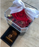 Everlasting Rose w Heart Necklace  Keepsake in Balsam Lake, Wisconsin | BALSAM LAKE PRO-LAWN INC.