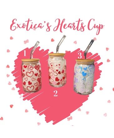 Exotica's Hearts Cup Gift in Rutland, VT | Exotica Flowerz