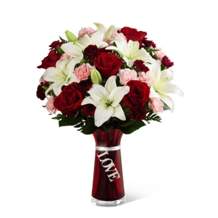 Express your love romantic vased arrangement