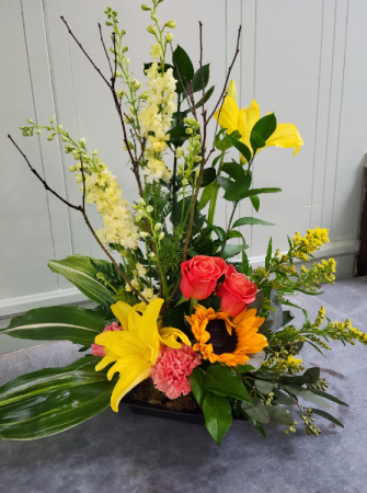 Expressive Garden Container Arrangement