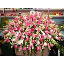 Exquisite Pink Casket Spray in Bronx, NY | Bella's Flower Shop Exquisite Pink Casket Spray in Bronx, NY | Bella's Flower Shop