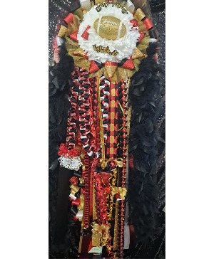 EXTRA LARGE SINGLE MUM RED BLACK AND GOLD 