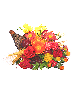 AUTUMN CORNUCOPIA of Bright Flowers