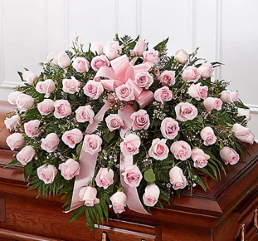 F*  Grace and Love Pink Casket Cover  in Fort Worth, TX | DAVIS FLORAL DESIGNS