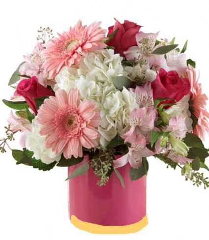 Fabulous Flora Blooms Pink ceramic vase