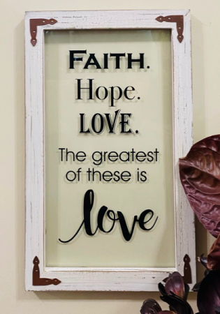 Faith, Hope, Love Window Wall Decor 