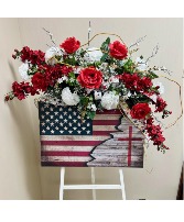 Faithful Patriot Stand Silk Standing Spray