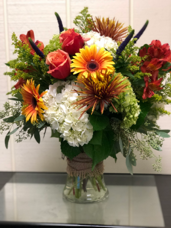 Fall Autumn Breeze Gathering Vase in Fairfield, CT | Blossoms at Dailey's Flower Shop