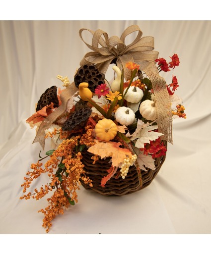 Fall basket wreath hanger Permanent botanical