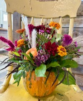 Fall Blooms In a Pumpkin 