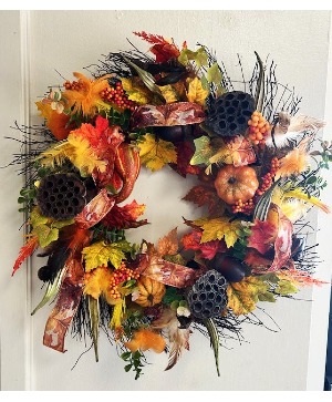 Fall Bounty Wreath Silk Door Wreath 