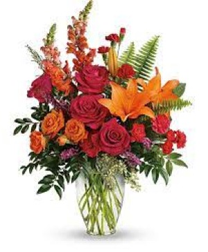 fall bright vase arrangement