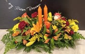 Fall Centerpiece + Candles Floral Arrangement