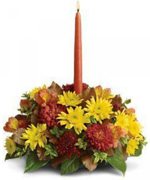 Fall centerpiece with 1 candles 