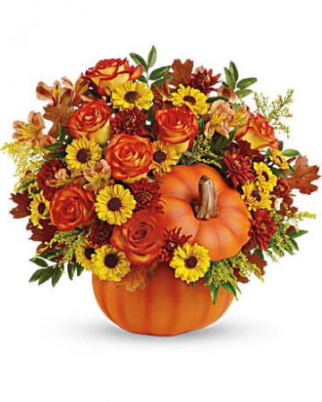 Fall ceramic pumpkin arrangement 