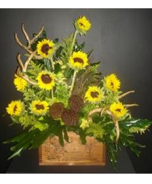 fall deer arrangement funeral flower