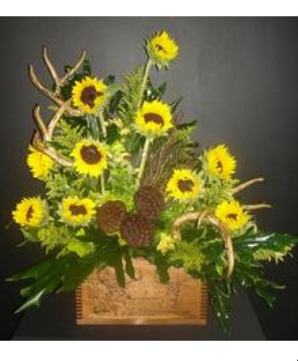 fall deer arrangement funeral flower