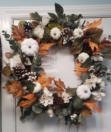 FALL DESIGNER WREATH ARTIFICIAL in Hampstead, NC | Surf City Florist