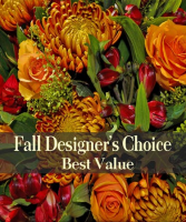 Fall Best Value Designers Choice Vase or Basket Arrangement