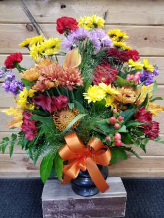 Fall Designers Choice Funeral Bouquet  