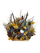 Fall Dried Flowers Wooden Box Flowers