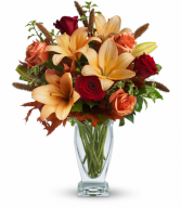 Fall Fantasia One-Sided Floral Arrangement