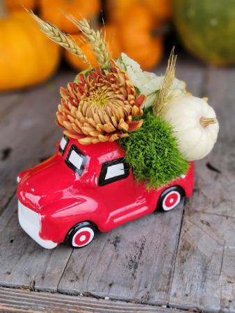 Fall Farmer Truck Fresh Flowers