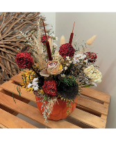 Fall festive Dried pumpkin arrangement  