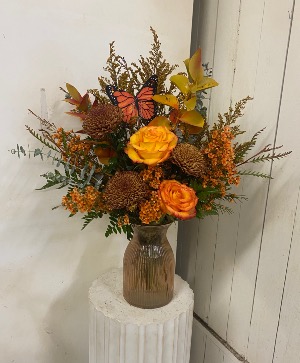 Fall Fire Fresh Vase Arrangement