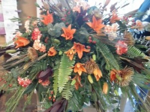 Fall Flair Tribute Casket spray
