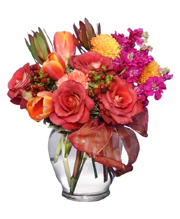 FALL FLIRTATIONS Vase Arrangement in Spring Green, WI | Prairie Flowers & Gifts