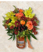 Fall flower candle  Yankee candle arrangement